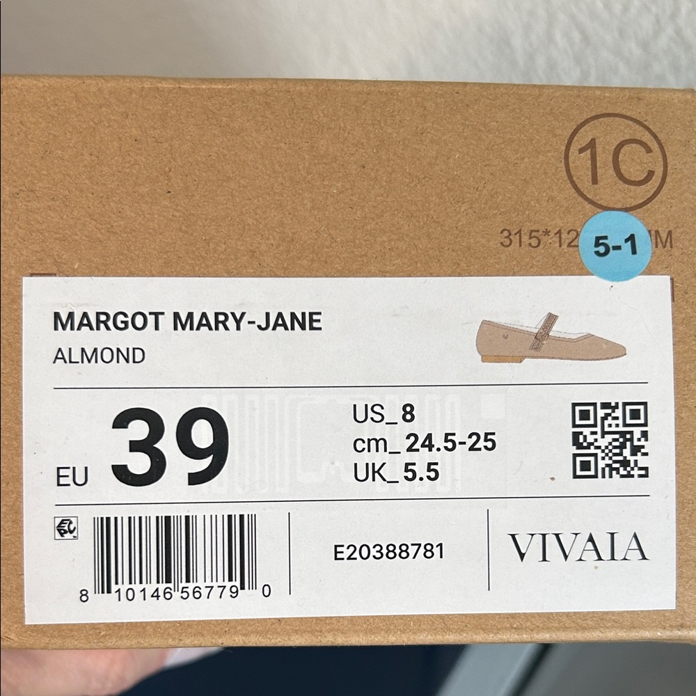 Vivaia Women's Margot Mary Jane Lightweight Breathable Flats in Almond - US 8 - Picture 2 of 13